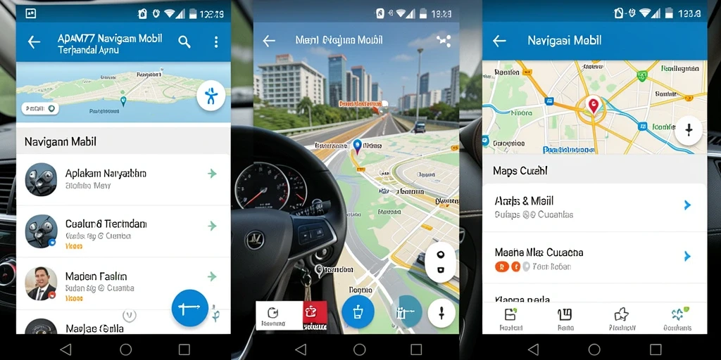 Antarmuka ADAM77 menampilkan peta navigasi mobil yang mudah dipahami.