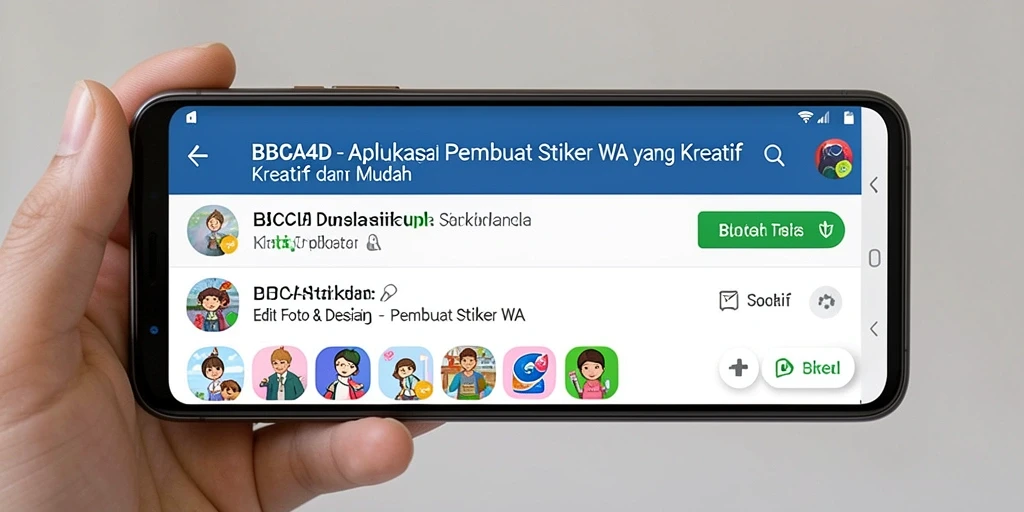 Antarmuka aplikasi BBCA4D untuk membuat stiker WA yang kreatif.